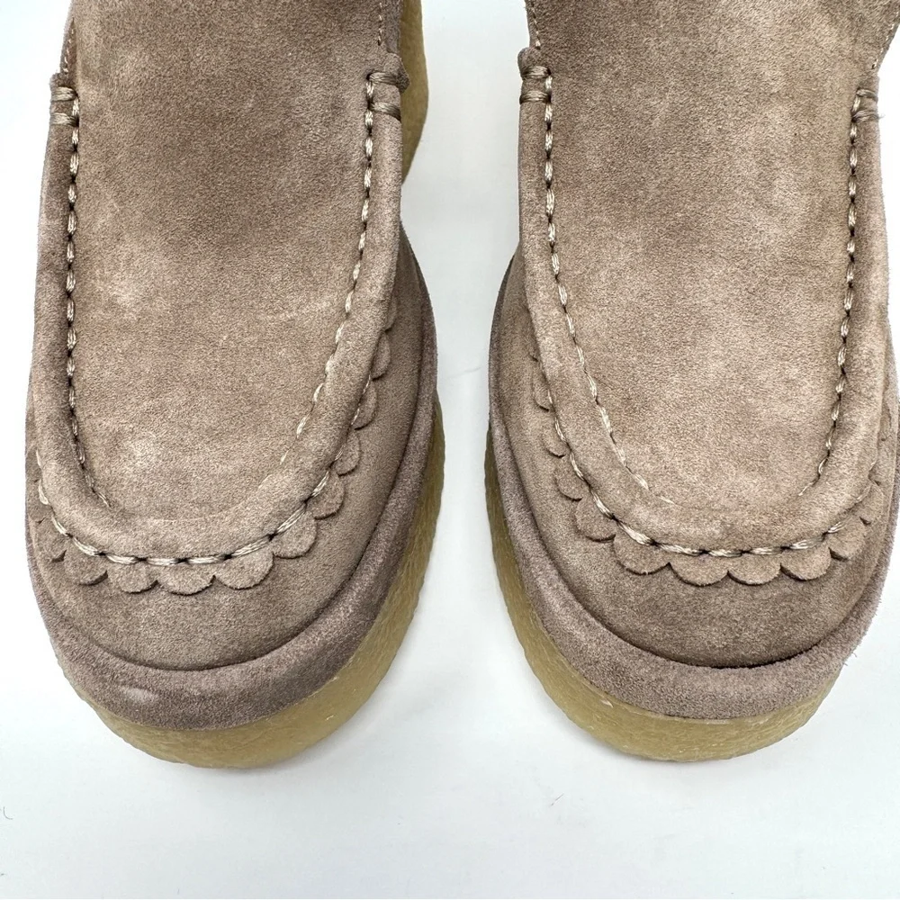 Marc Fisher Women's Suede Platform Loafers in Medium Natural